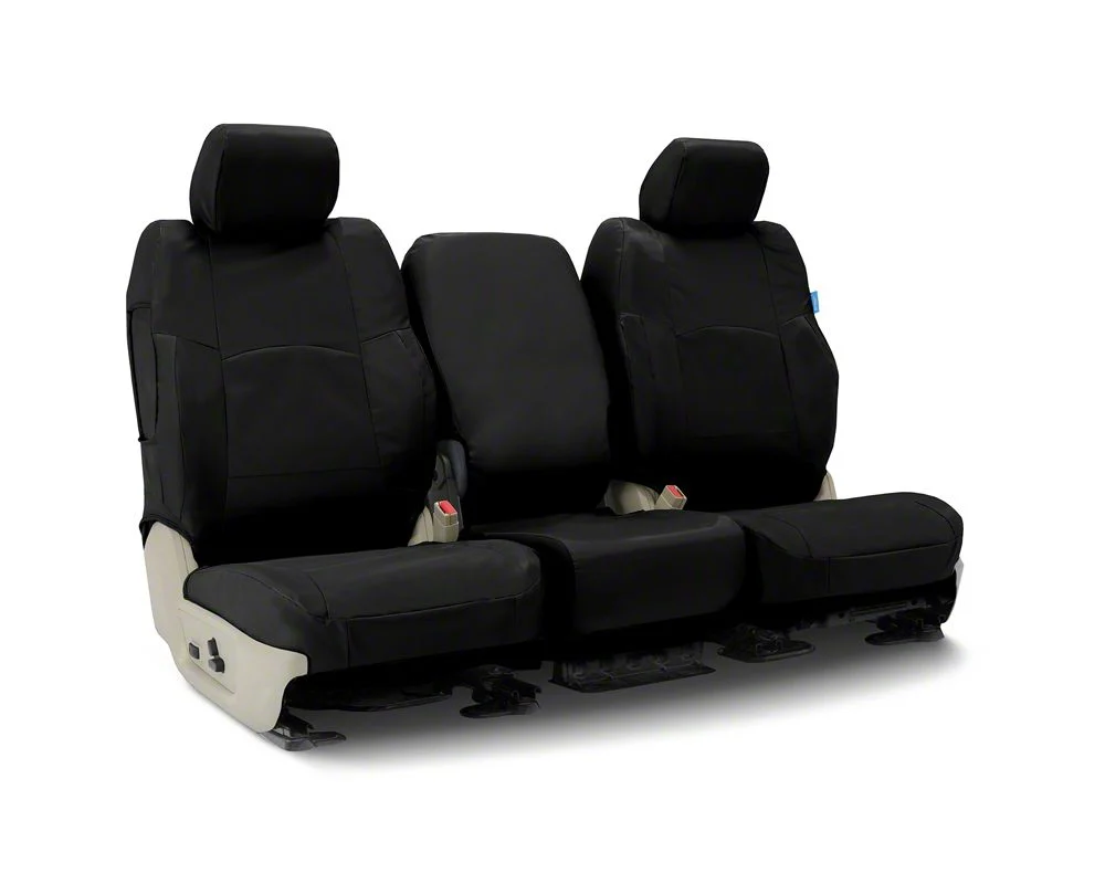 Coverking Cordura Ballistic Custom-Fit Front Seat Covers; Black (20-26 Silverado 3500 HD w/ Bench Seat)