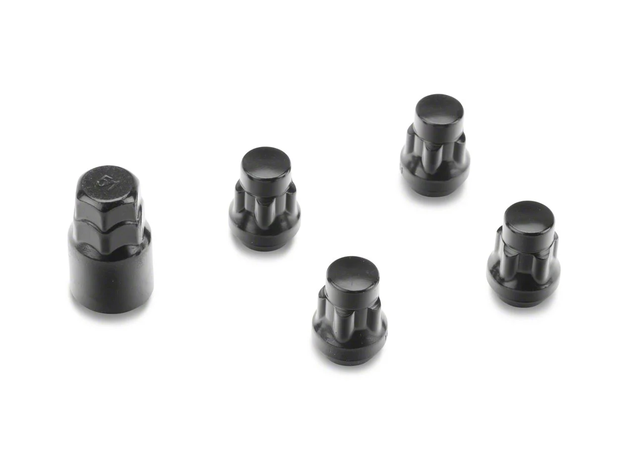 Locks with Key for Black Acorn Lug Nuts; 14mm x 1.5 (07-26 Sierra 1500)