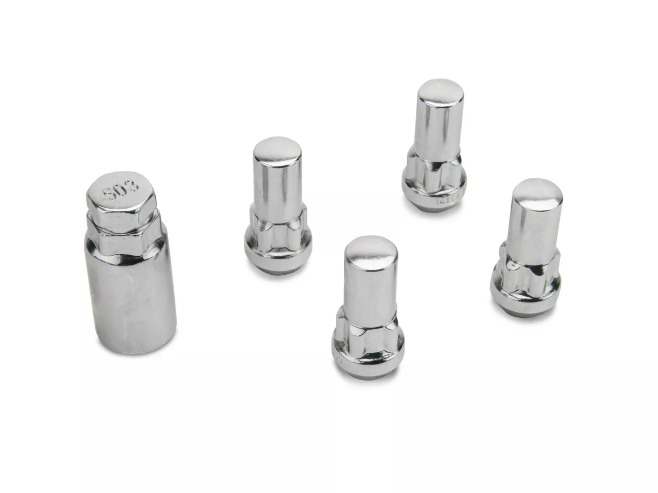XL Locks with Key for Chrome Acorn Lug Nuts; 14mm x 1.5 (07-26 Sierra 1500)