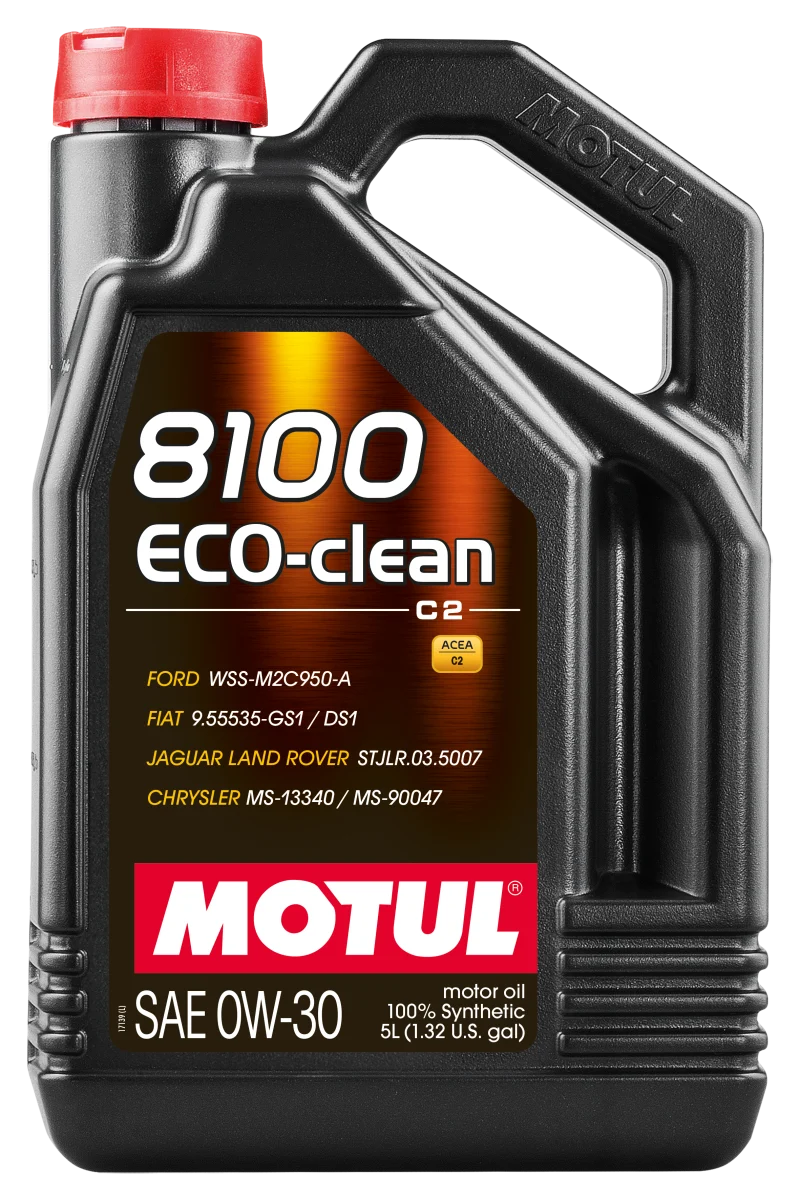 Motul 5L Synthetic Engine Oil 8100 0W30 4x5L ECO-CLEAN ACEA C2 API SM ST.JLR 03.5007