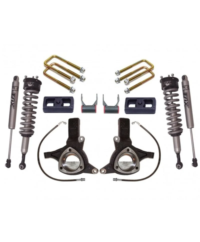 MaxTrac 07-16 GM C1500 2WD w/Cast Steel Susp. 7in/4in MaxPro Elite Spindle Lift Kit w/FOX Shocks