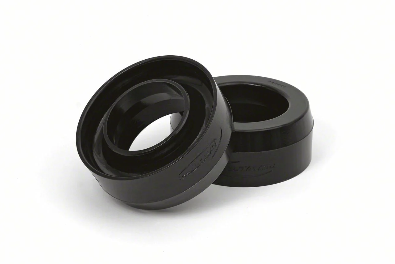 Daystar Suspension Leveling Kit; Suspension Coil Spring Spacer Leveling Kit; Black; 2.50-Inch Lift; Front; Pair; For Tire Size 32-Inch; Aftermarket Upper Control Arms and Shocks Required (03-13 2WD RAM 3500)