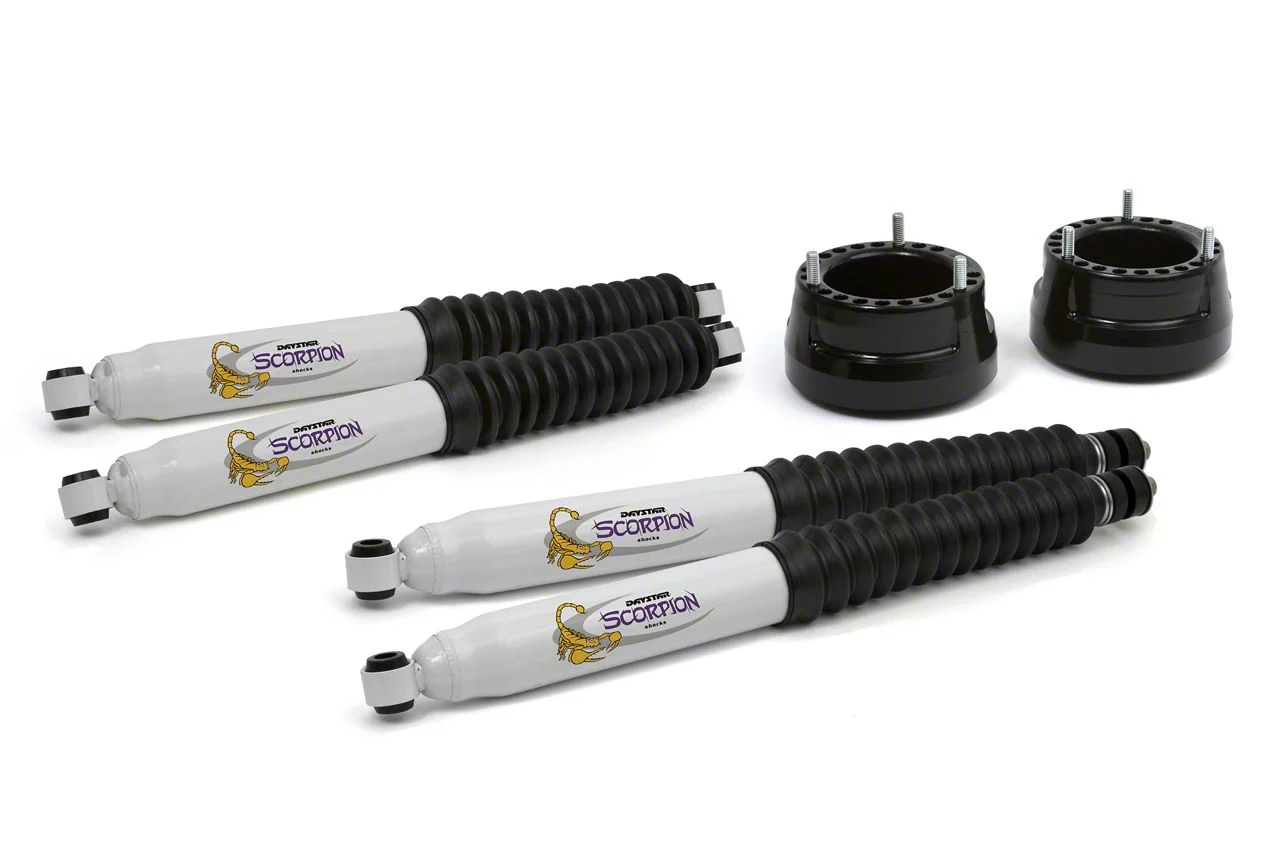 Daystar Suspension Lift Kit; Suspension Combo Kit; Black; 2-Inch Front Spacers; Includes Front and Rear Scorpion Shocks; Not For Off-Road Package (03-13 4WD RAM 3500)