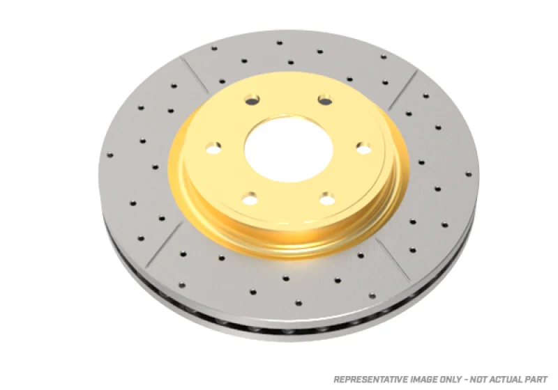DBA 04-13 Mazda 3 2.0L Front Street Series Drilled & Slotted Rotor w/Gold Hat