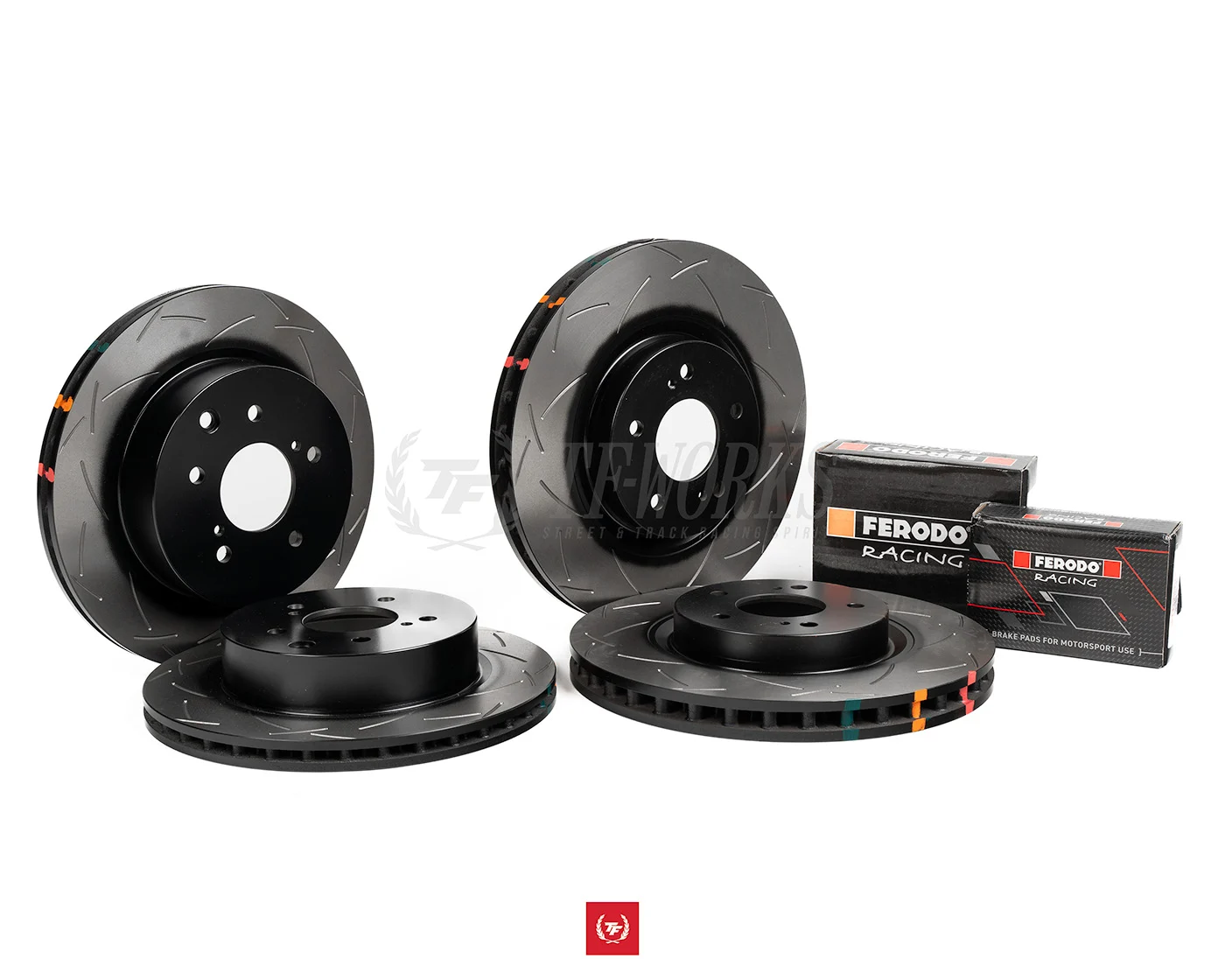 R33 R34 Skyline GTR DBA Front + Rear Rotors & Ferodo DS2500 Brake Pad Package