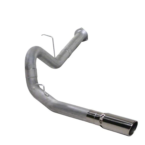 4-Inch Aluminized Steel DPF-Back Single Exhaust System with Polished Tip; Side Exit (07-10 6.6L Duramax Sierra 2500 HD)
