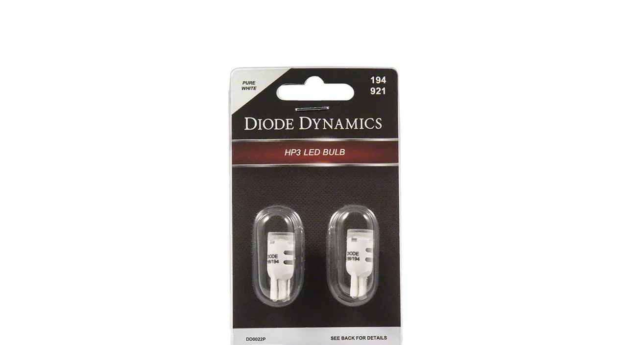 Diode Dynamics Pure White LED License Plate Bulbs; 194 HP3 (18-26 F-150)