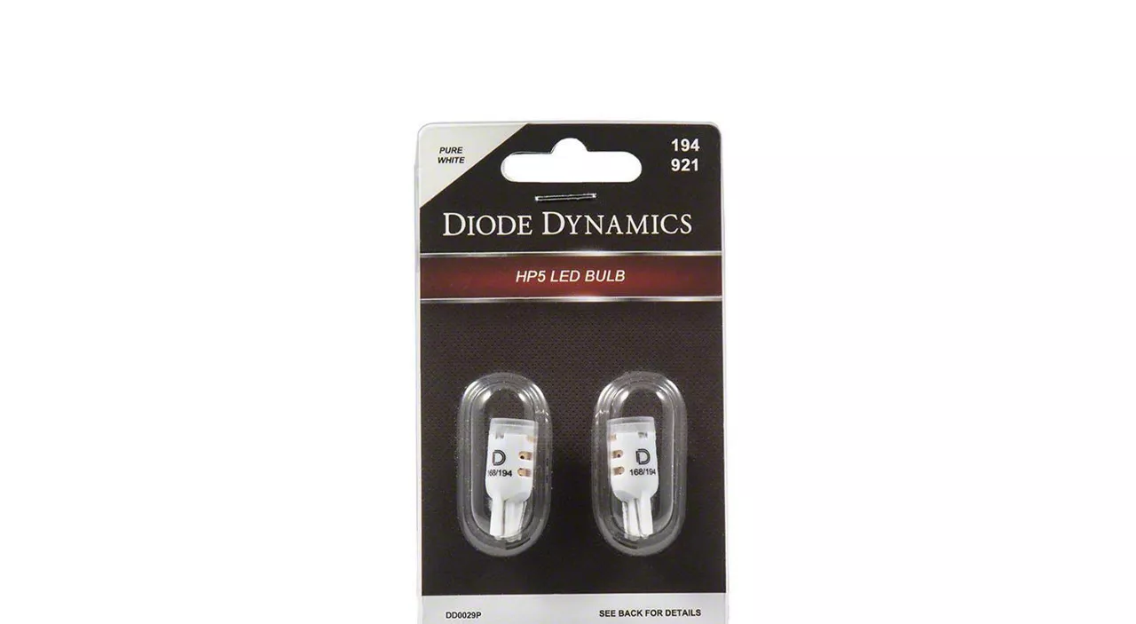 Diode Dynamics Pure White LED License Plate Bulbs; 194 HP5 (18-26 F-150)