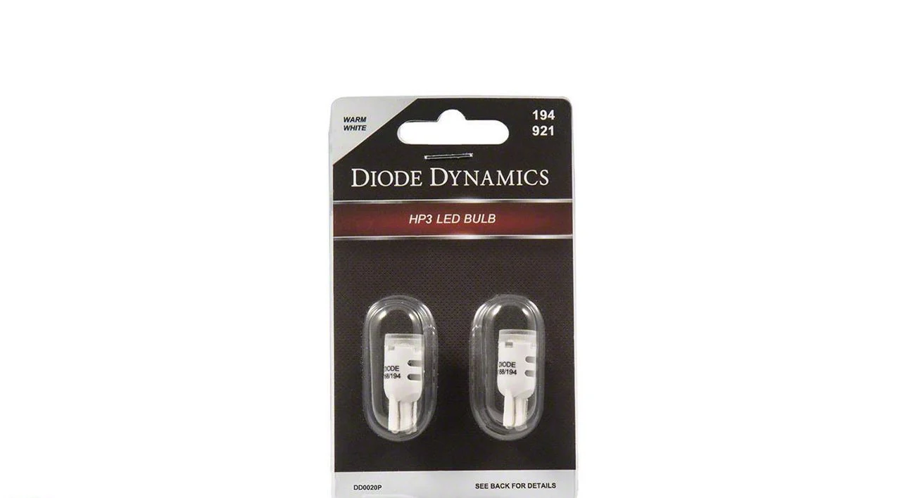 Diode Dynamics Warm White LED License Plate Bulbs; 194 HP3 (18-26 F-150)