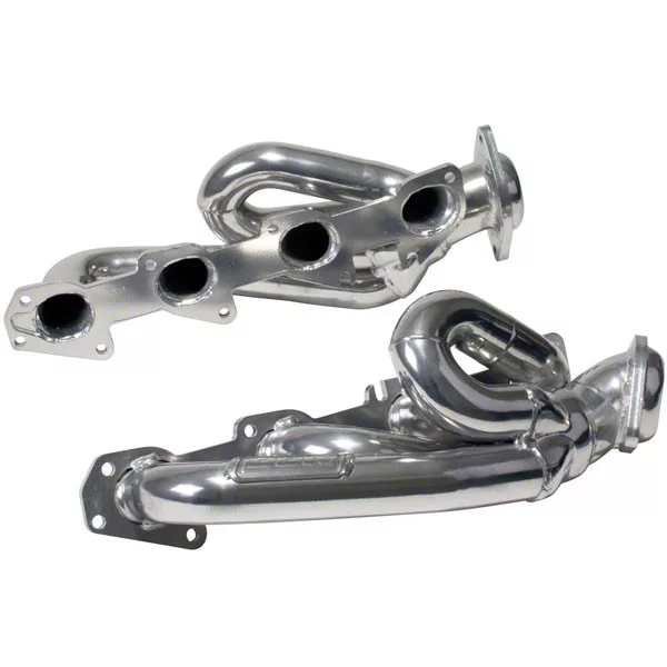 BBK 1-3/4-Inch Tuned Length Shorty Headers; Polished Silver Ceramic (09-18 5.7L RAM 1500)