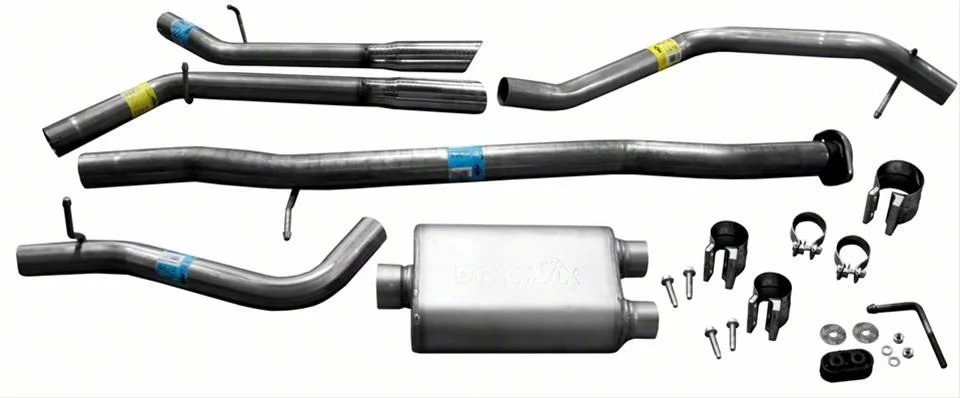 Dynomax Ultra Flo Welded Dual Exhaust System with Polished Tips; Rear Exit (07-08 5.3L Sierra 1500)