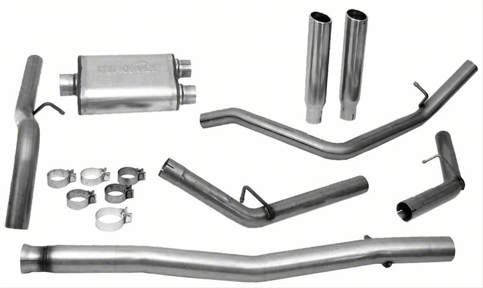 Dynomax Ultra Flo Welded Dual Exhaust System with Polished Tips; Rear Exit (09-13 5.3L Sierra 1500)