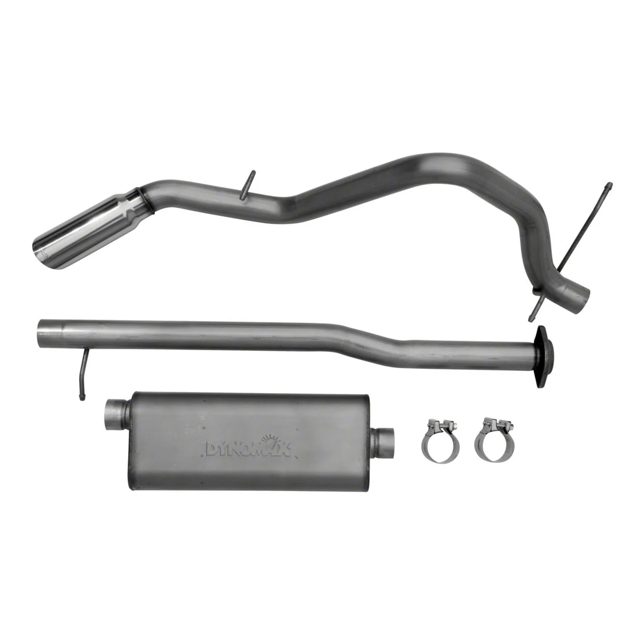 Dynomax Ultra Flo Welded Single Exhaust System with Polished Tip; Side Exit (07-08 4.8L Sierra 1500)