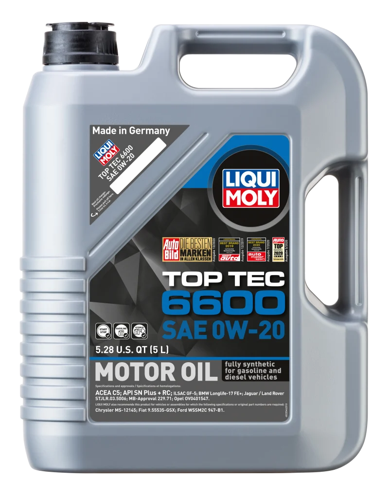 LIQUI MOLY 5L Top Tec 6600 Motor Oil SAE 0W20