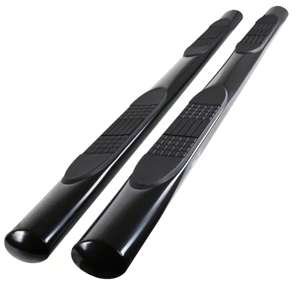 4-Inch Oval Side Step Bars; Black (15-26 F-150 SuperCab)