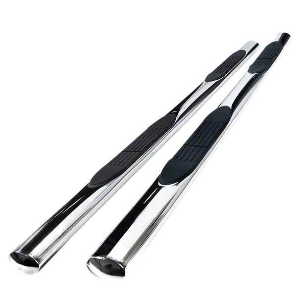 4-Inch Oval Side Step Bars; Chrome (04-08 F-150 SuperCrew)