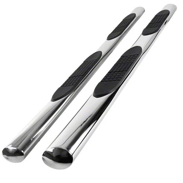 4-Inch Oval Side Step Bars; Chrome (09-14 F-150 SuperCrew)