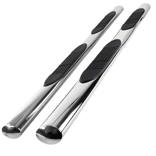 4-Inch Oval Side Step Bars; Chrome (09-14 F-150 SuperCab)