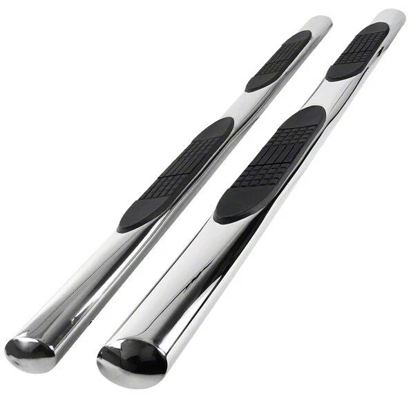 4-Inch Oval Side Step Bars; Chrome (15-26 F-150 SuperCab)