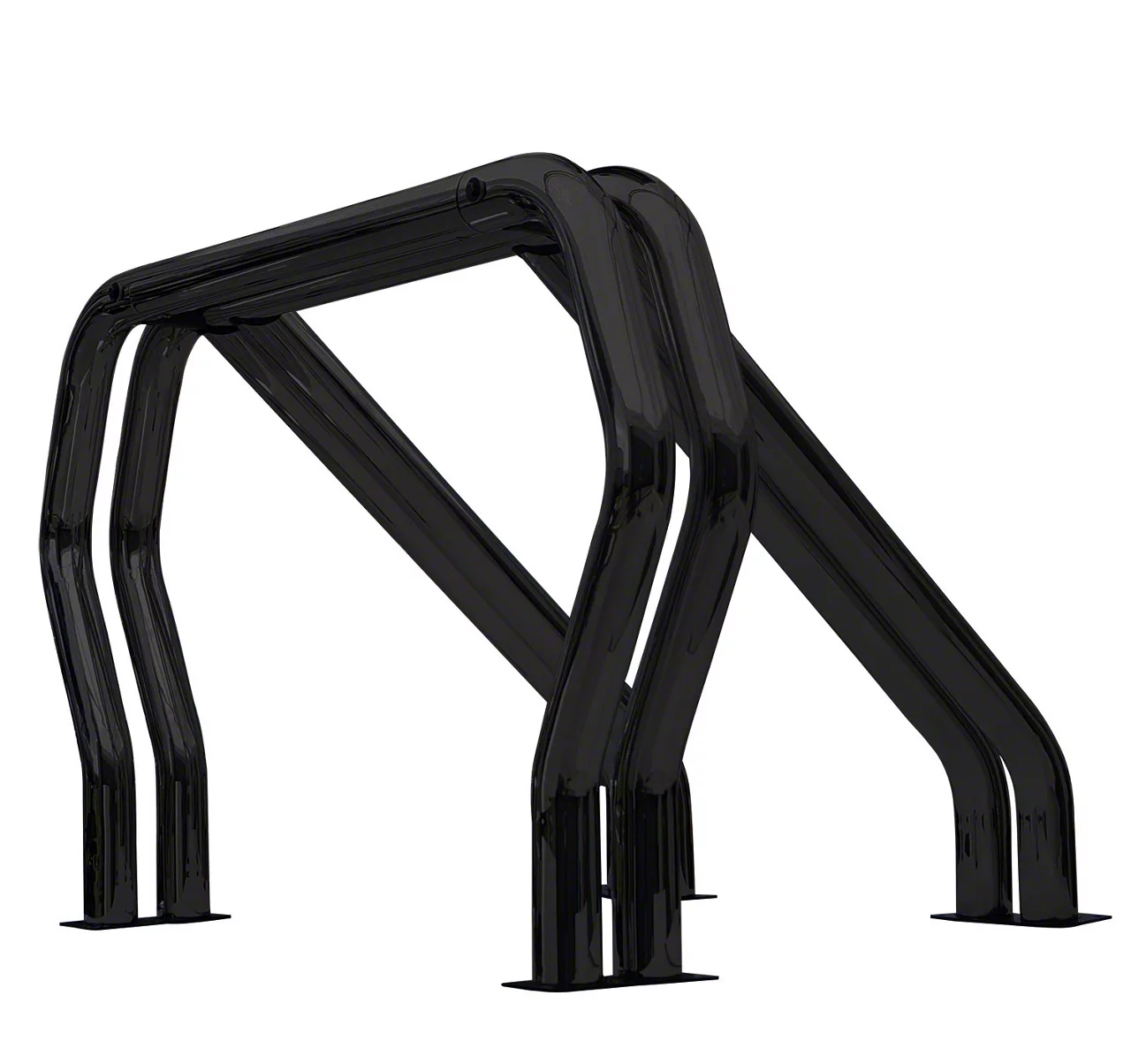 Go Rhino Double Bar/Double Kicker Bed Bar; Black (04-14 F-150 Styleside)