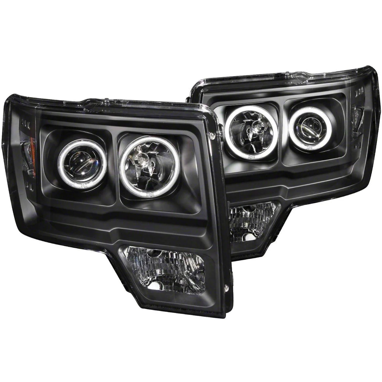 CCFL Halo Projector Headlights; Black Housing; Clear Lens (09-14 F-150 w/ Factory Halogen Headlights)