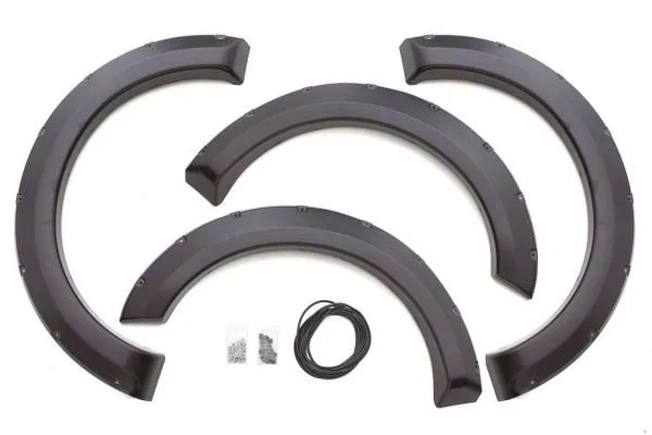 Elite Series Rivet Style Fender Flares; Front and Rear; Textured Black (04-08 F-150 Styleside)