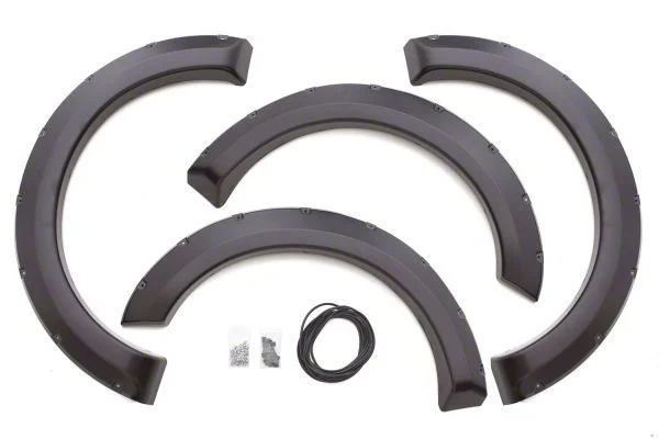 Elite Series Rivet Style Fender Flares; Front and Rear; Textured Black (09-14 F-150 Styleside, Excluding Raptor & Platinum)