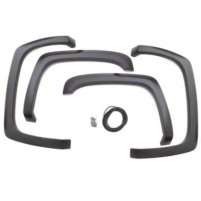 Elite Series Sport Style Fender Flares; Front and Rear; Smooth Black (15-17 F-150, Excluding Raptor)