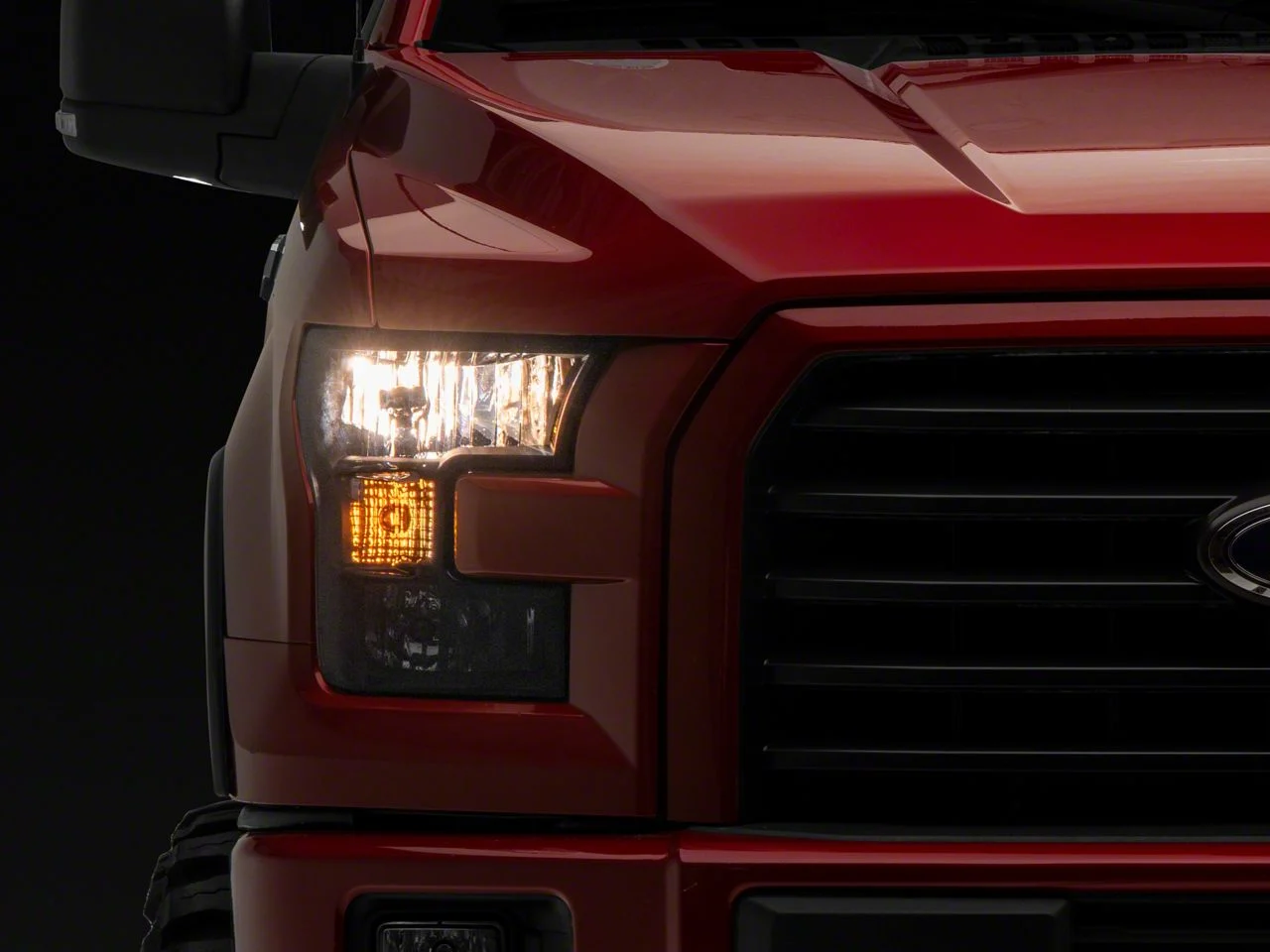 Euro Crystal Headlights; Matte Black Housing; Clear Lens (15-17 F-150 w/ Factory Halogen Headlights)