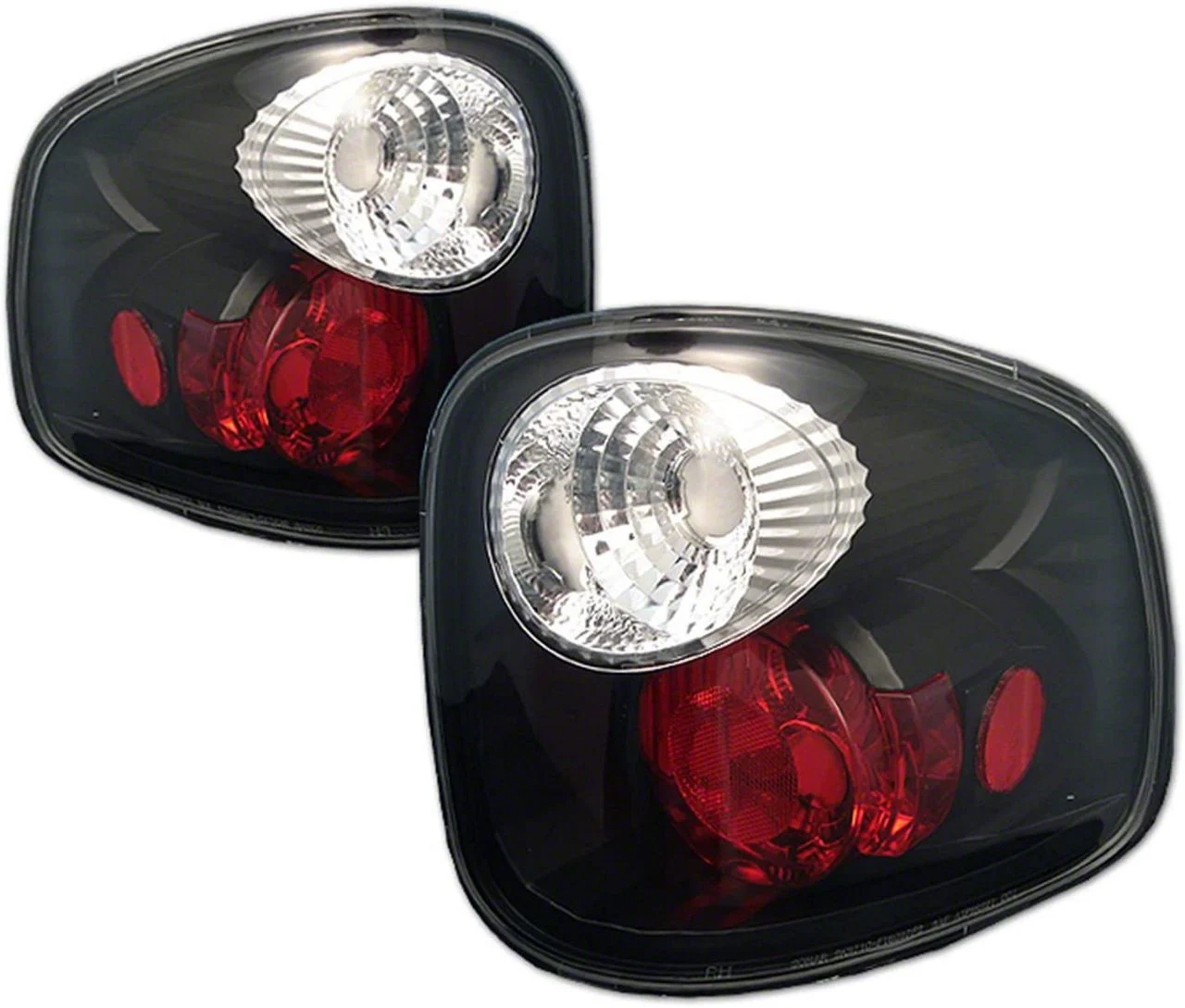 Euro Style Tail Lights; Black Housing; Clear Lens (01-03 F-150 Flareside)