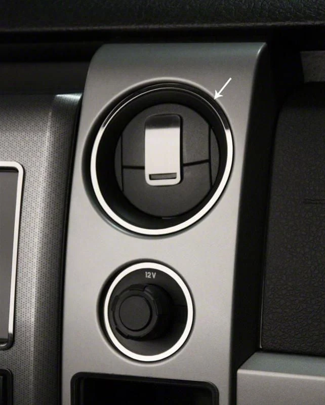 Front A/C Vent Trim Rings; Polished/Brushed (10-14 F-150)