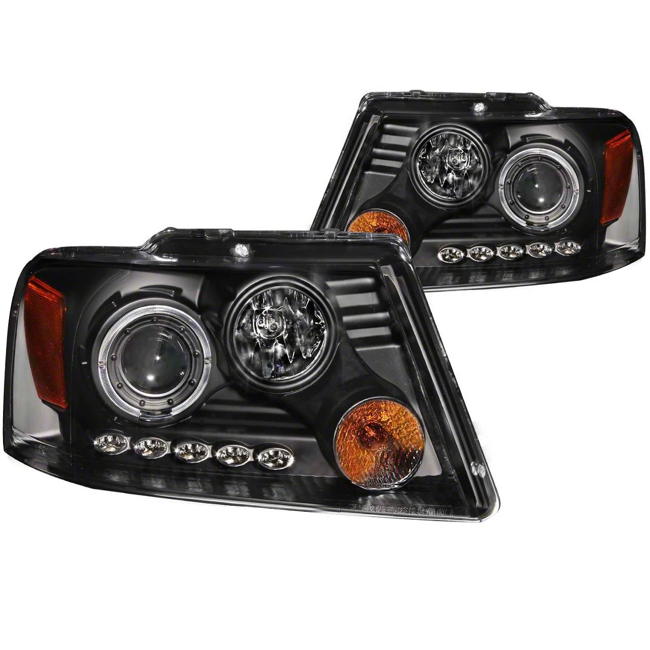 G2 LED Halo Projector Headlights; Black Housing; Clear Lens (04-08 F-150)