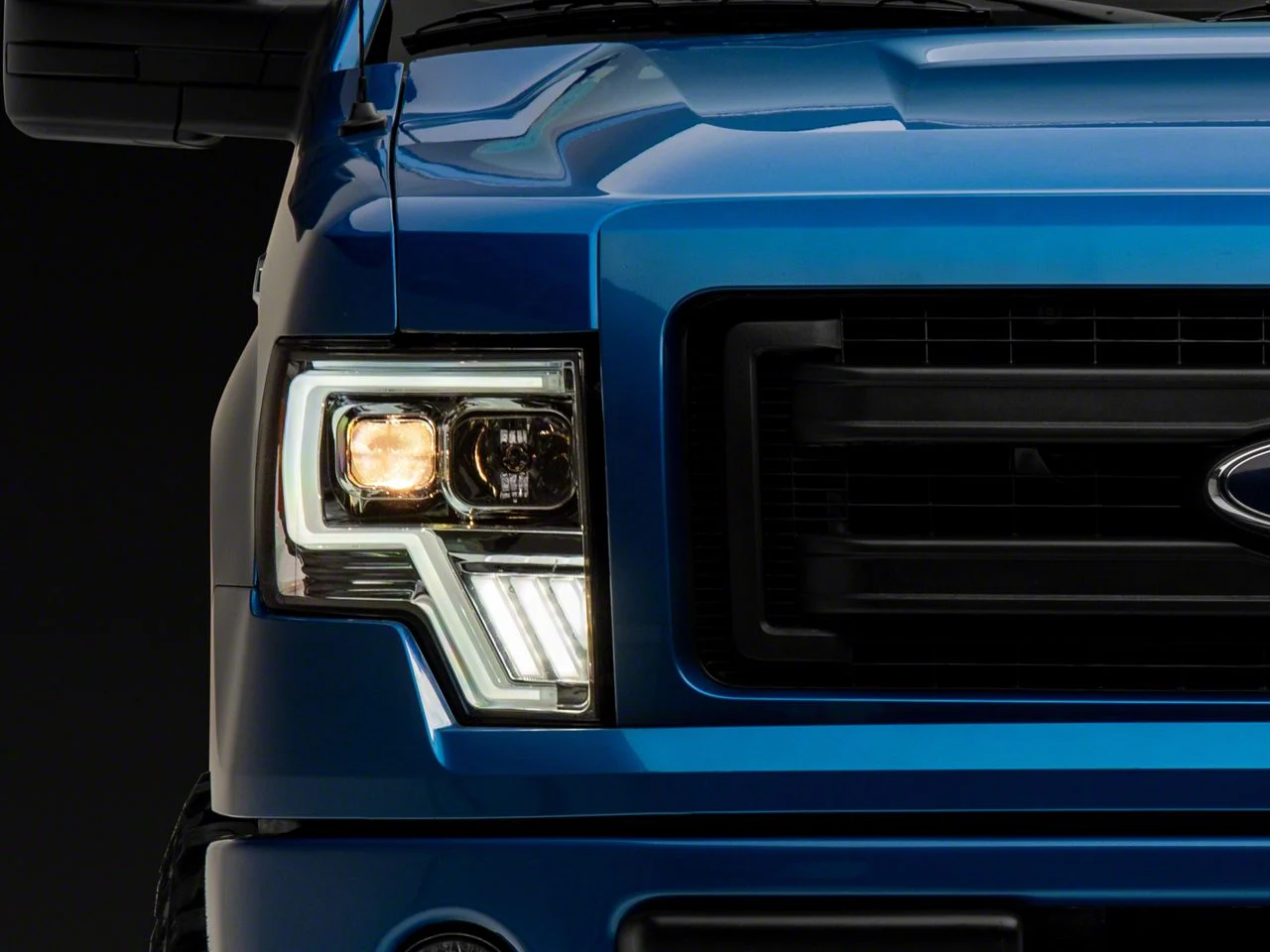 G4 Light Bar Switchback Projector Headlights; Chrome Housing; Clear Lens (09-14 F-150 w/ Factory Halogen Headlights)