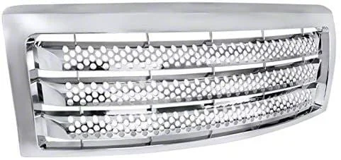 Round Hole Upper Replacement Grille; Chrome (09-14 F-150, Excluding Raptor)