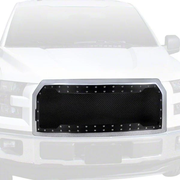 Grille; Rive Style Mesh; Gloss Black (15-17 F-150)