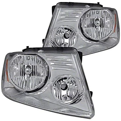 Factory Style Crystal Headlights; Chrome Housing; Clear Lens (04-08 F-150)