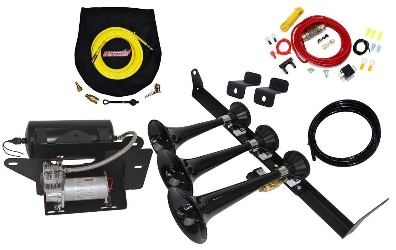 Kleinn Direct Fit Onboard Air System and Model 230 Beast Triple Train Horn (15-20 F-150 w/ 5-1/2-Foot & 6-1/2-Foot Bed, Excluding Raptor)