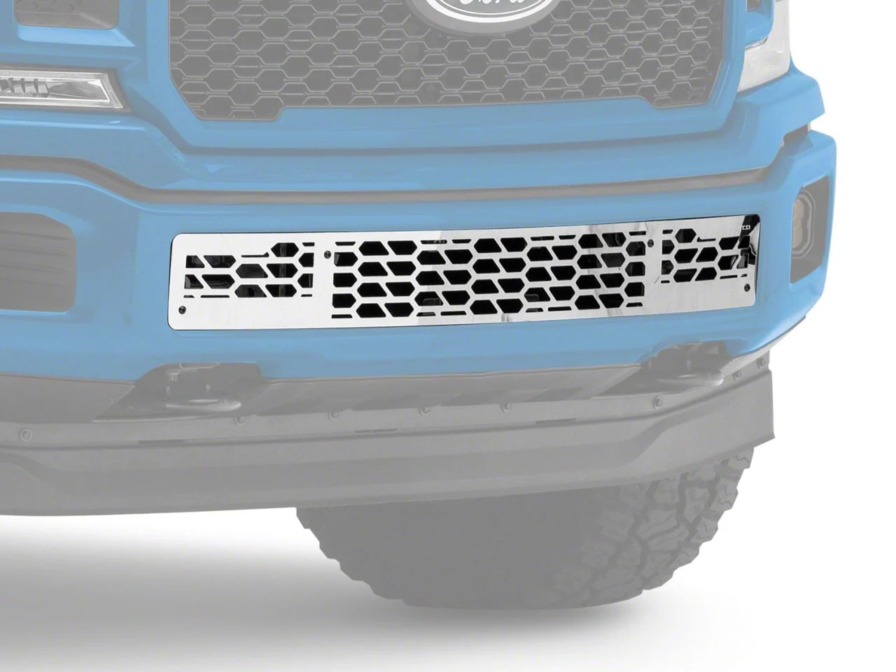 Putco Hex Shield Lower Bumper Grille Insert; Polished (18-20 F-150, Excluding Raptor)