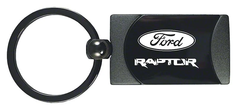 Raptor Two-Tone Rectangular Key Fob; Gunmetal