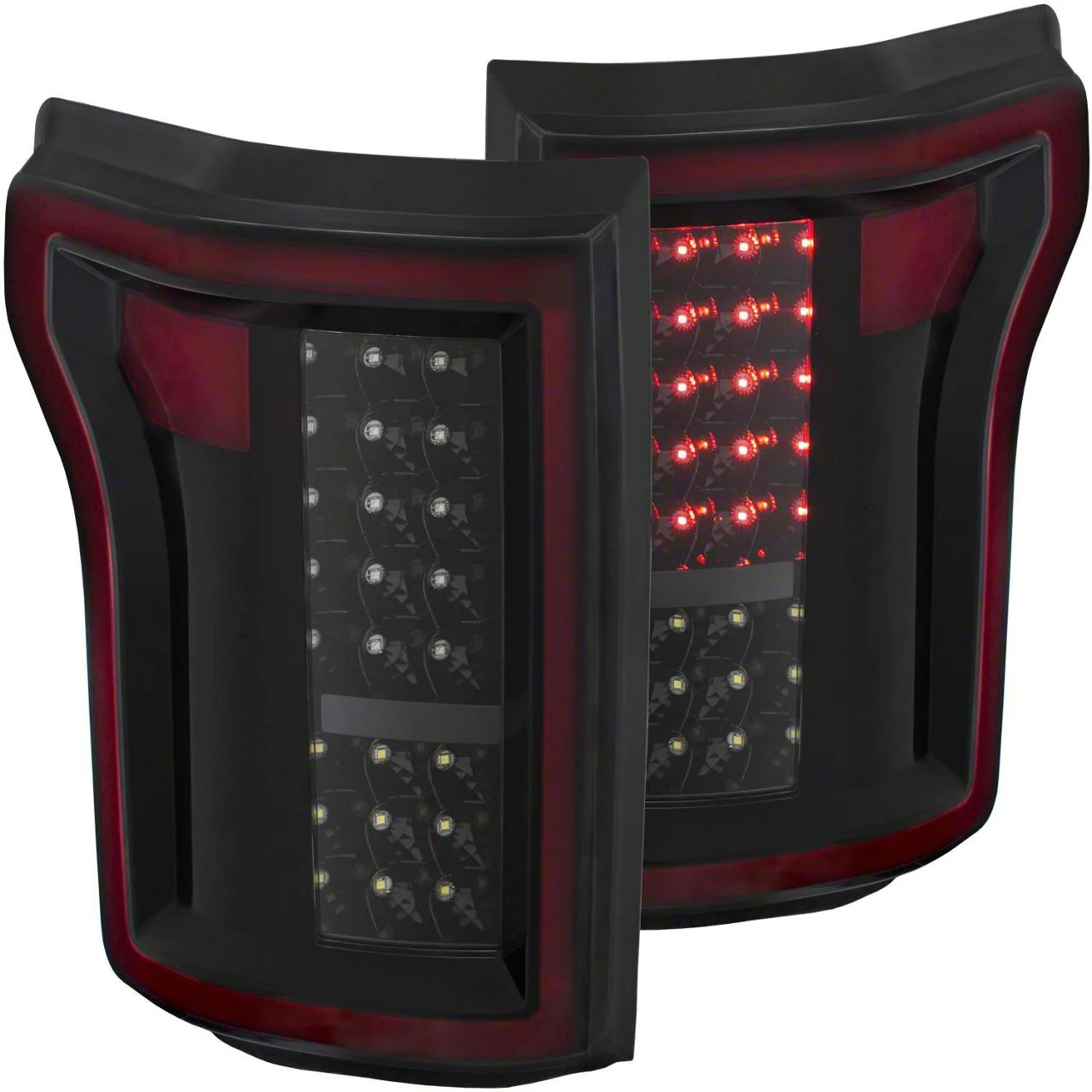 LED Tail Lights; Black Housing; Smoked Lens (15-17 F-150 w/ Factory Halogen Non-BLIS Tail Lights)