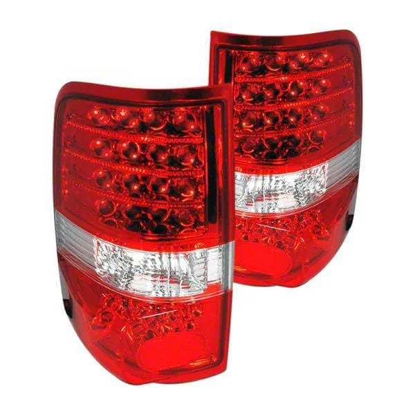 LED Tail Lights; Chrome Housing; Red/Clear Lens (04-07 F-150)