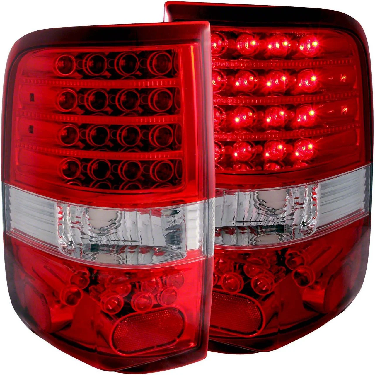 LED Tail Lights; Chrome Housing; Red/Clear Lens (04-08 F-150 Styleside)