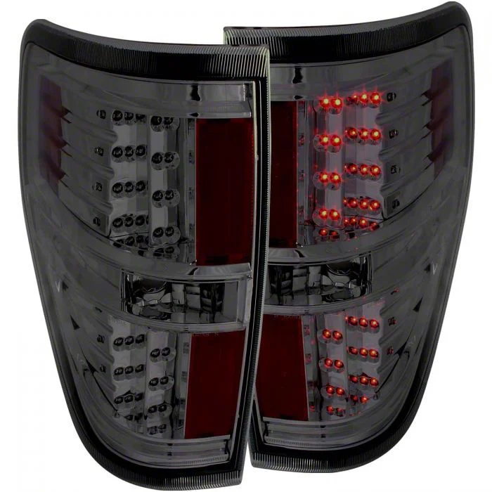 LED Tail Lights; Chrome Housing; Smoked Lens (09-14 F-150 Styleside)