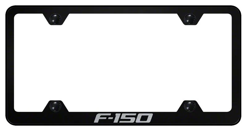 F-150 Laser Etched Wide Body License Plate Frame; Black (Universal; Some Adaptation May Be Required)