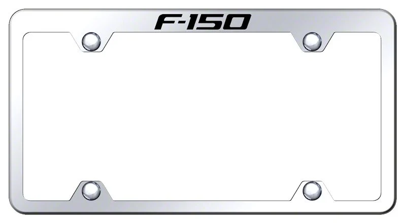 F-150 Laser Etched Wide Body License Plate Frame; Mirrored (Universal; Some Adaptation May Be Required)