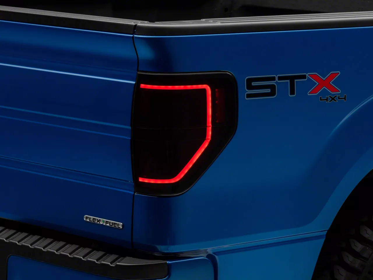 Light Bar LED Tail Lights; Black Housing; Smoked Lens (09-14 F-150 Styleside)