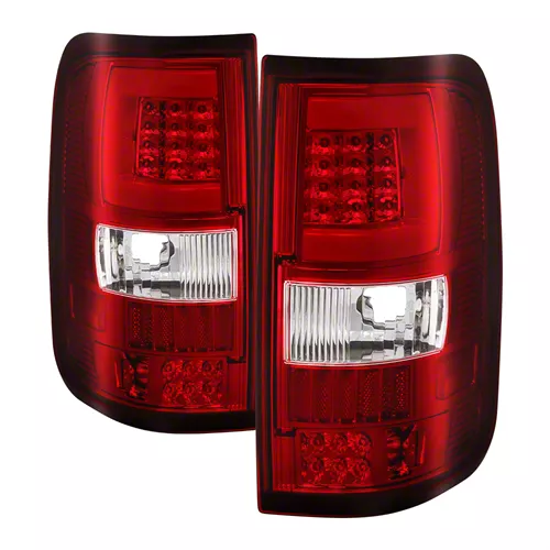 Light Bar Version 3 LED Tail Lights; Chrome Housing; Red/Clear Lens (04-08 F-150 Styleside)