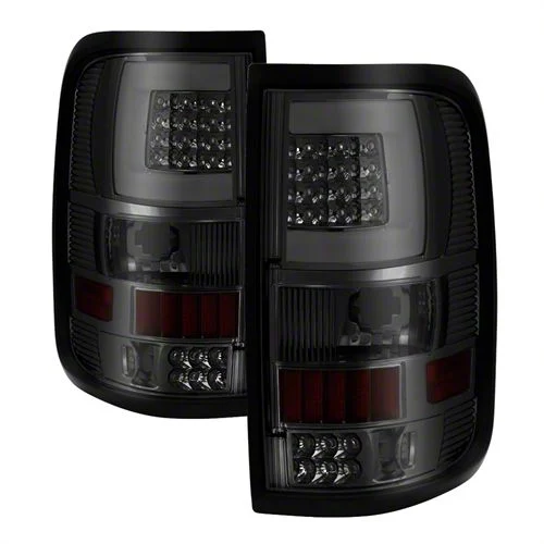 Light Bar Version 3 LED Tail Lights; Chrome Housing; Smoked Lens (04-08 F-150 Styleside)