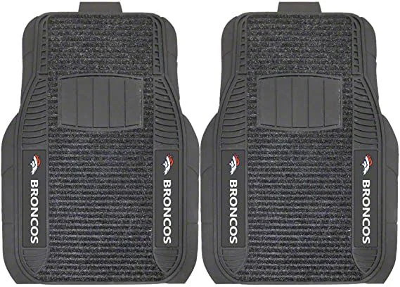 Molded Front Floor Mats with Denver Broncos Logo (Universal; Some Adaptation May Be Required)