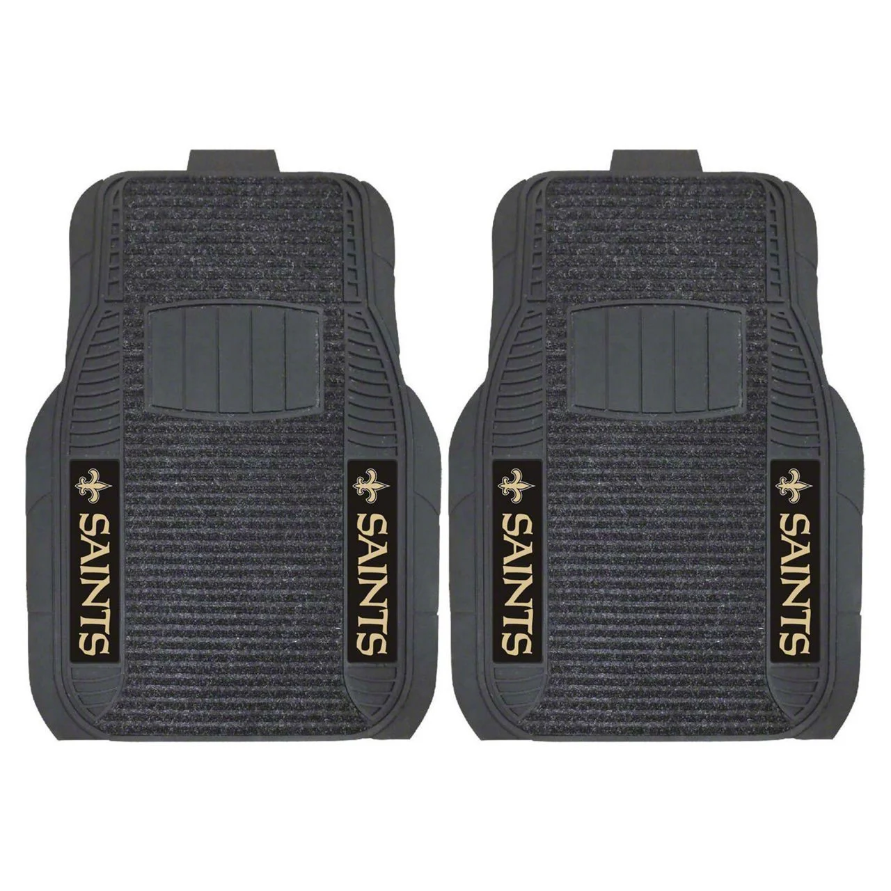 Molded Front Floor Mats with New Orleans Saints Logo (Universal; Some Adaptation May Be Required)